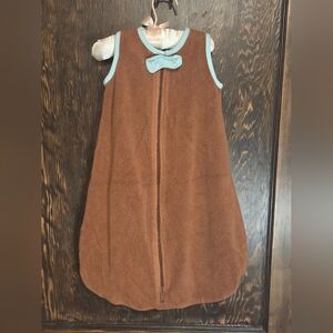 Zutano Brown Sleep Sack with Blue Accents
